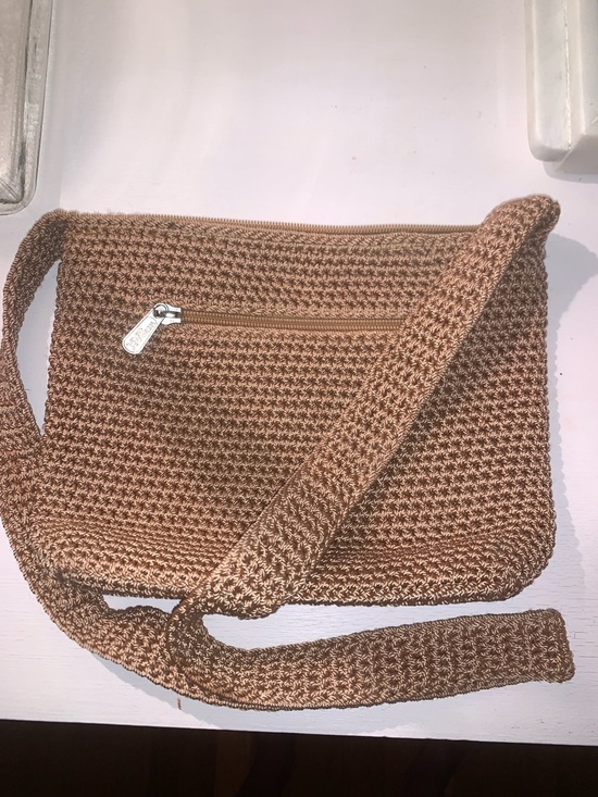 The Sak Handbags - The Sak Brown Woven Crossbody Bag with Exterior Zip